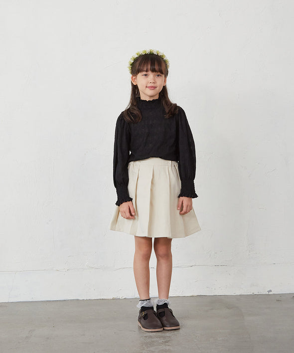 フラワーレースシャーリングカラープルオーバー