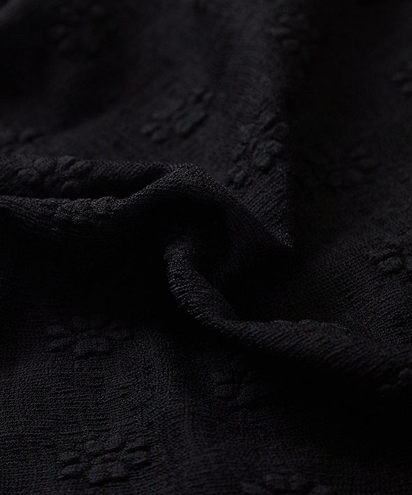 フラワーレースシャーリングカラープルオーバー