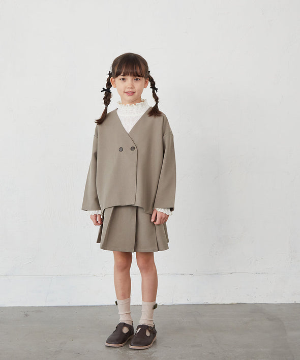 フラワーレースシャーリングカラープルオーバー