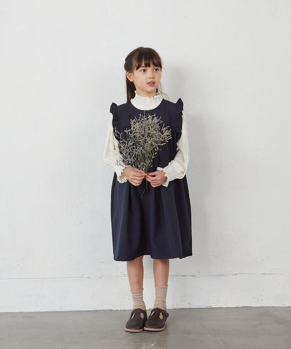 フラワーレースシャーリングカラープルオーバー