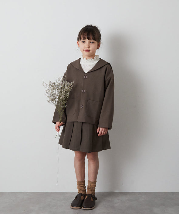 フラワーレースシャーリングカラープルオーバー