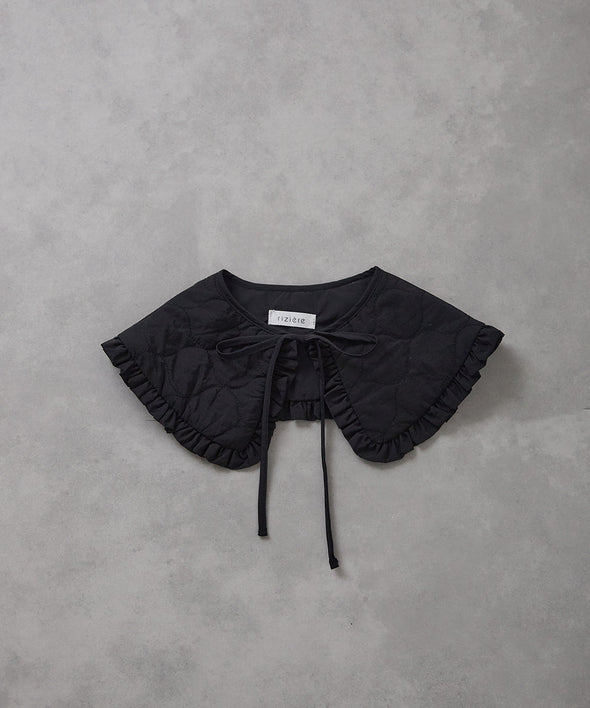 キルティングフリル付け衿