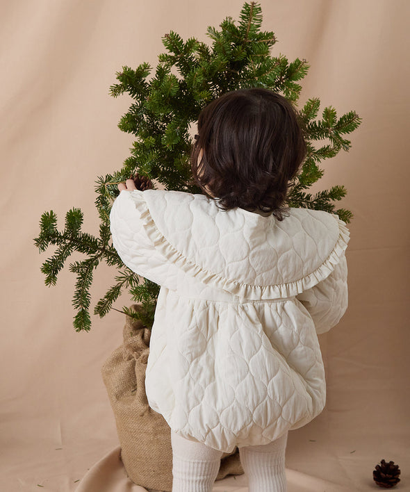 キルティングフリル付け衿