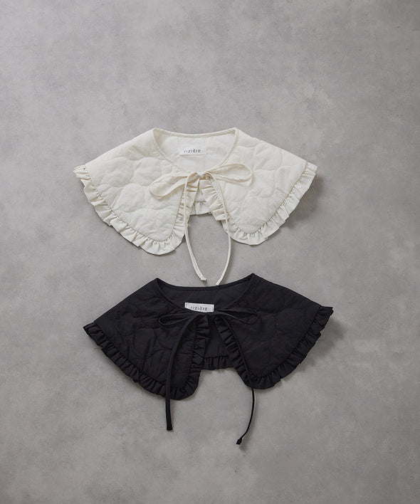 キルティングフリル付け衿