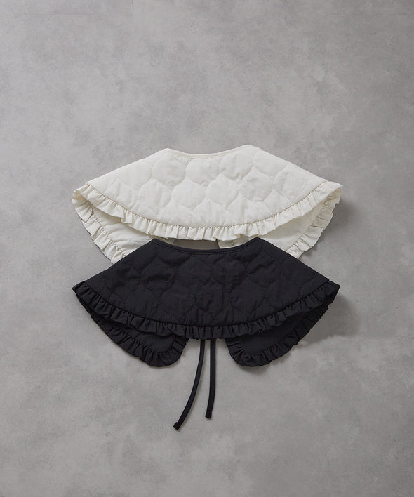 キルティングフリル付け衿