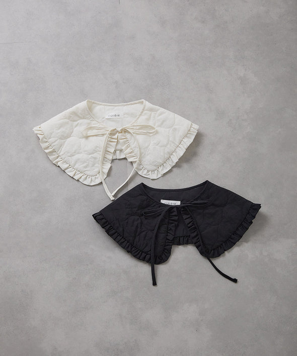 キルティングフリル付け衿