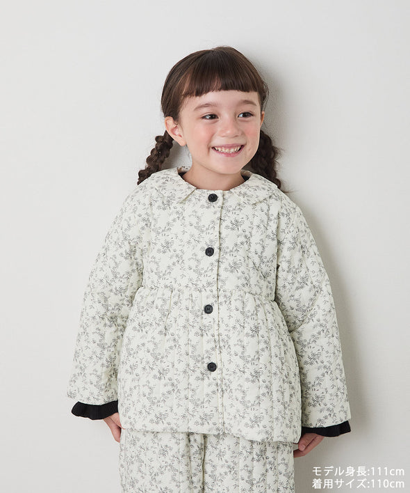 【リンクコーデ】キルティング花柄コート