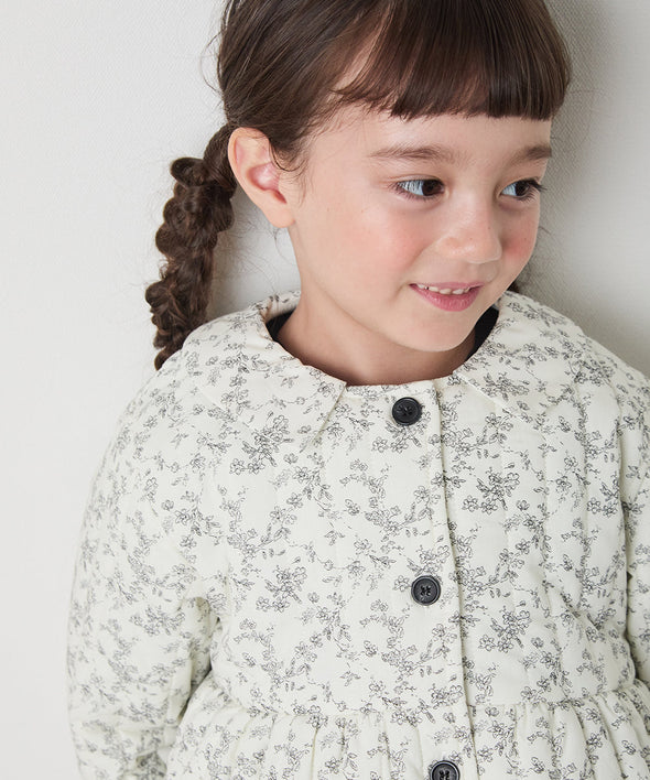 【リンクコーデ】キルティング花柄コート