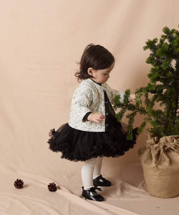 【リンクコーデ】ベビーキルティング花柄ジャケット