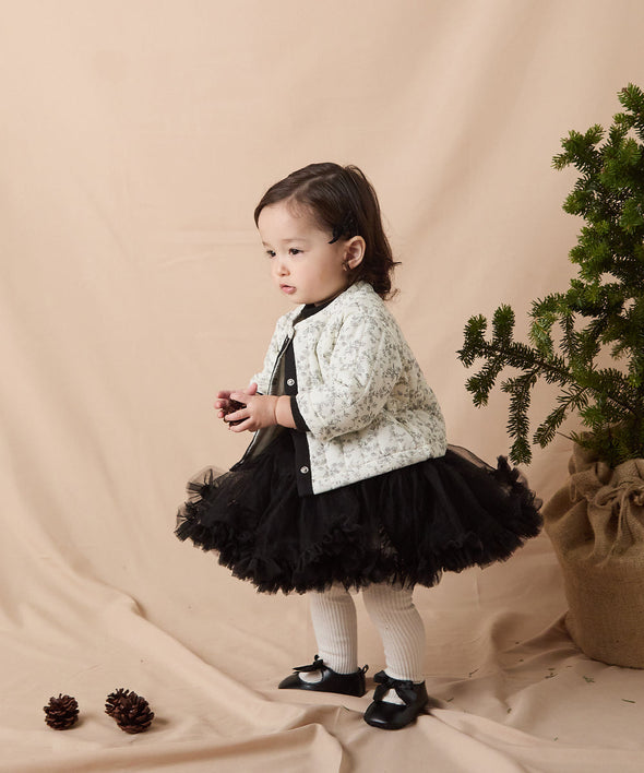 【リンクコーデ】ベビーキルティング花柄ジャケット