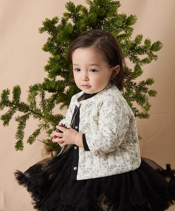 【リンクコーデ】ベビーキルティング花柄ジャケット