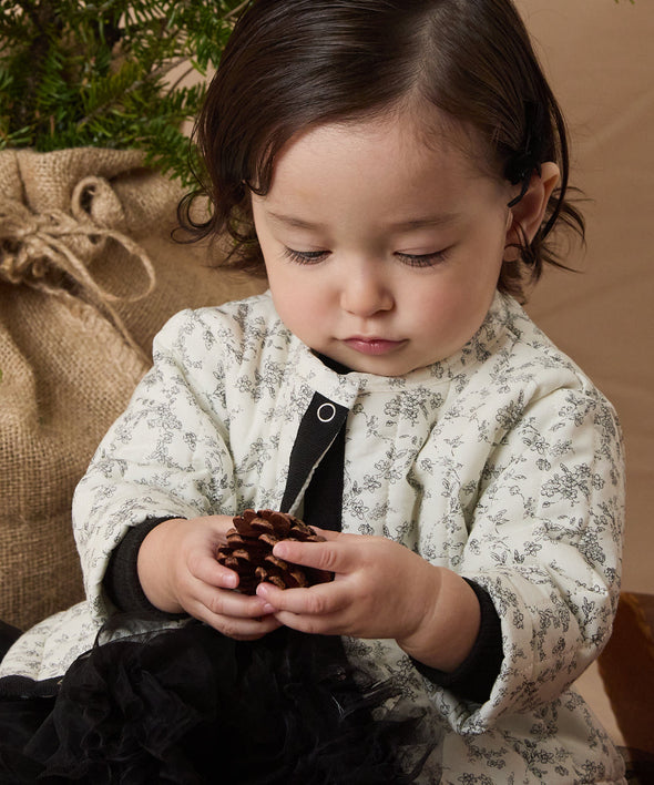 【リンクコーデ】ベビーキルティング花柄ジャケット