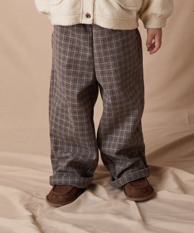 チェック柄ストレートパンツ