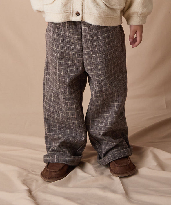 チェック柄ストレートパンツ