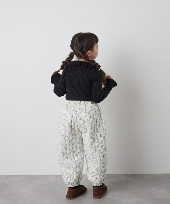 【リンクコーデ】キルティング花柄パンツ