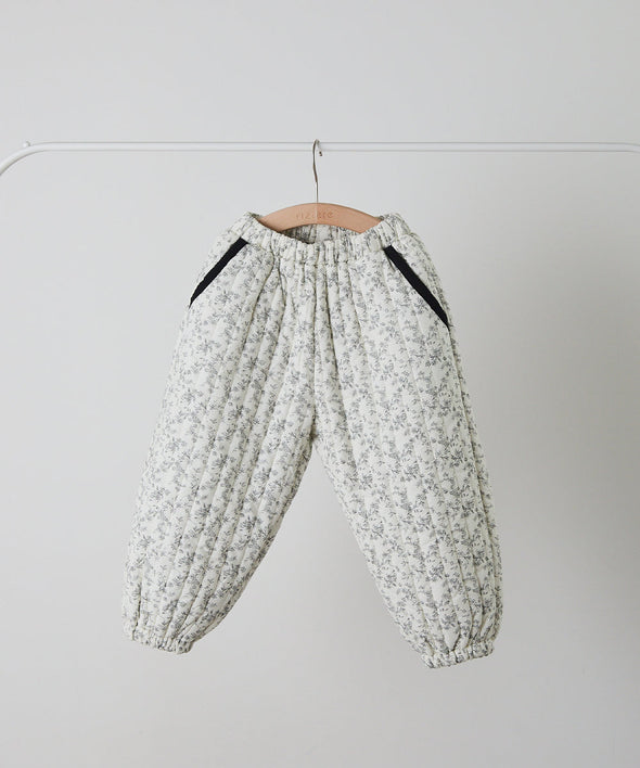 【リンクコーデ】キルティング花柄パンツ