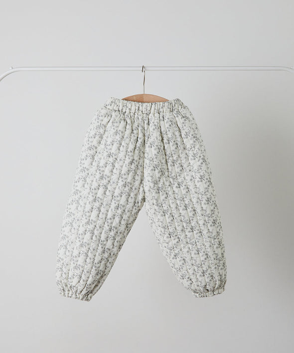 【リンクコーデ】キルティング花柄パンツ