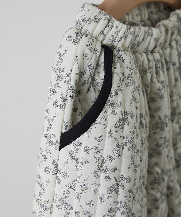 【リンクコーデ】キルティング花柄パンツ