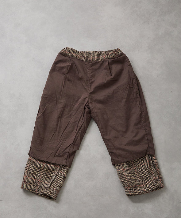 チェック柄テーパードパンツ