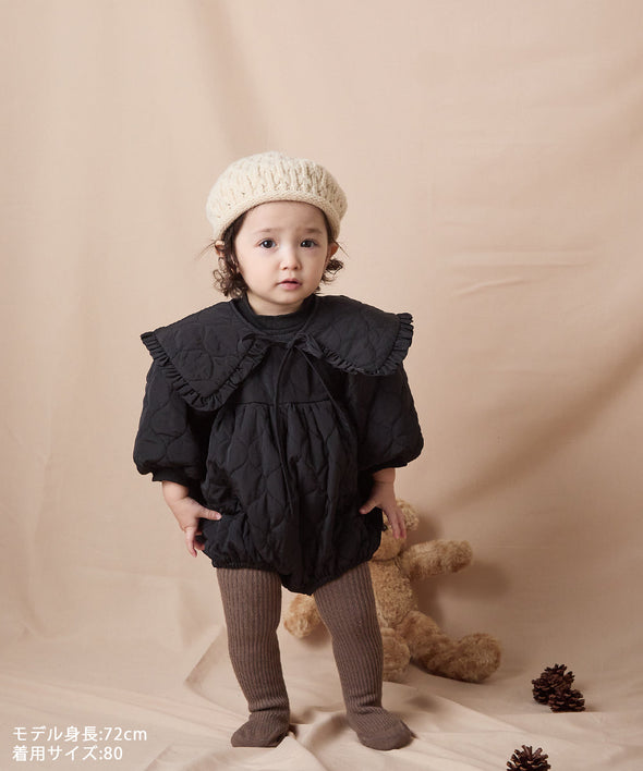 【リンクコーデ】キルティングベビーロンパース