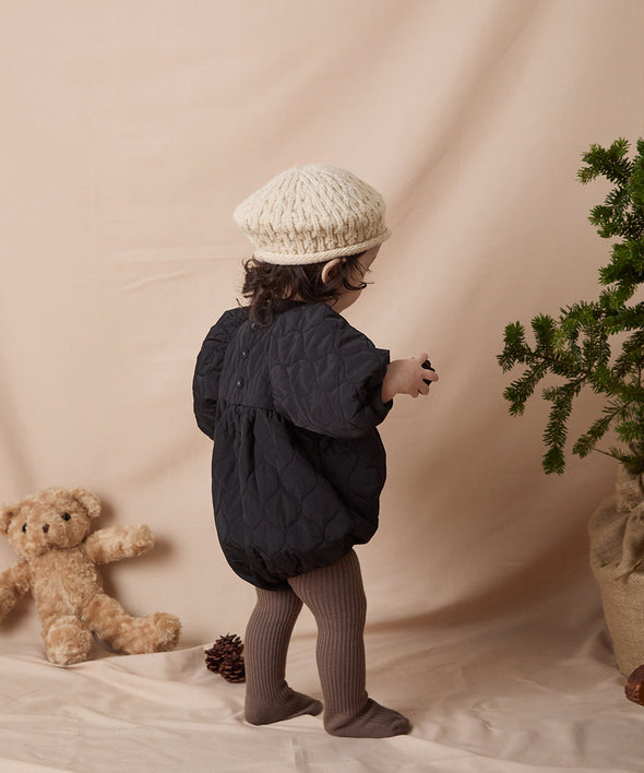 【リンクコーデ】キルティングベビーロンパース