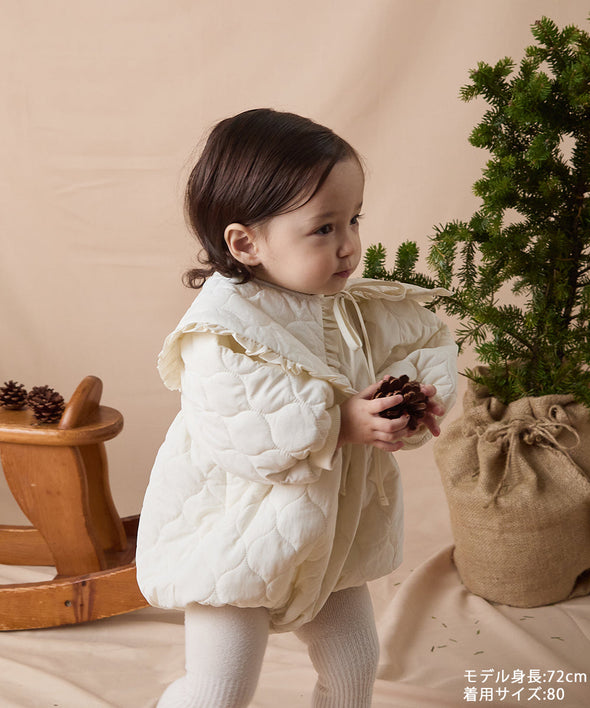 【リンクコーデ】キルティングベビーロンパース