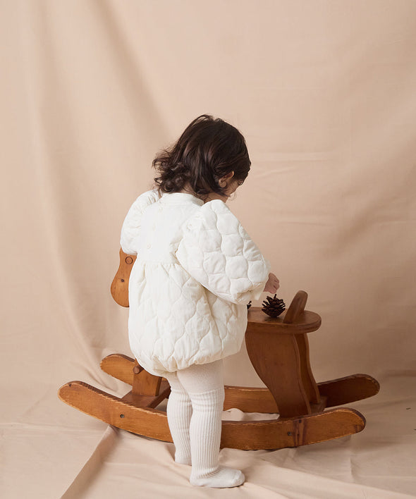 【リンクコーデ】キルティングベビーロンパース