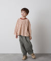 【リンクコーデ】ボタンデザインストライプロングスリーブTシャツ