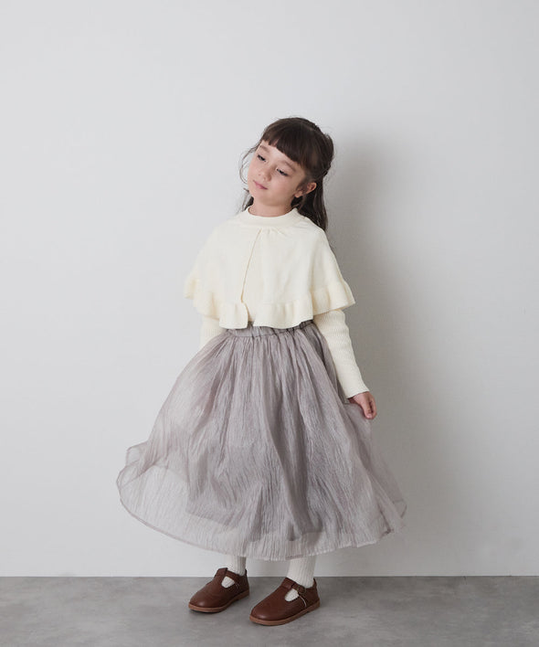シャンタンオーガンジーミモレ丈スカート