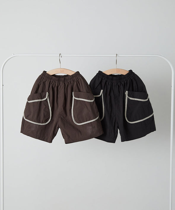 配色パイピングポケットハーフパンツ
